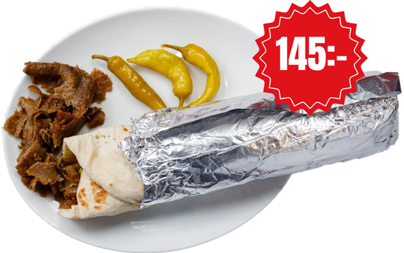 Kebabrulle, priset visas i bilden