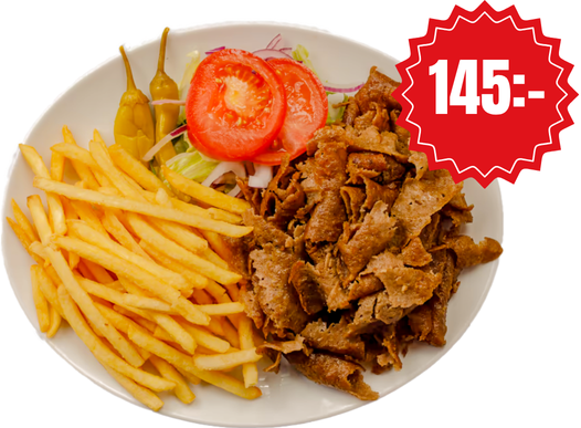 Kebabtallrik, priset visas i bilden