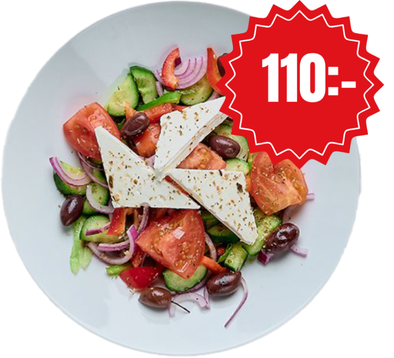 Grekisk sallad, priset visas i bilden
